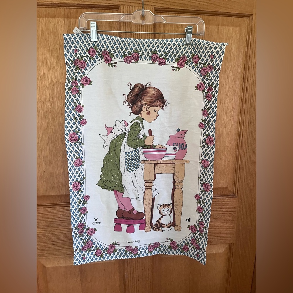 Vintage Sarah Kay Valentine Australia tea Towel